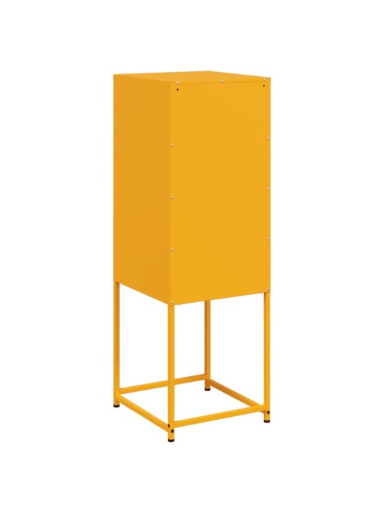 Skříň highboard hořčicově žlutá 36 x 39 x 107 cm ocel