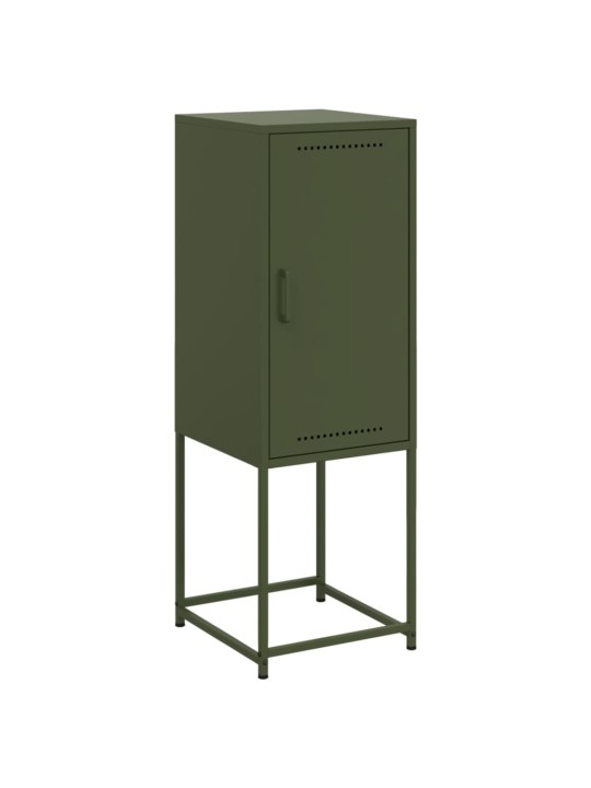 Skříň highboard olivově zelená 36 x 39 x 107 cm ocel