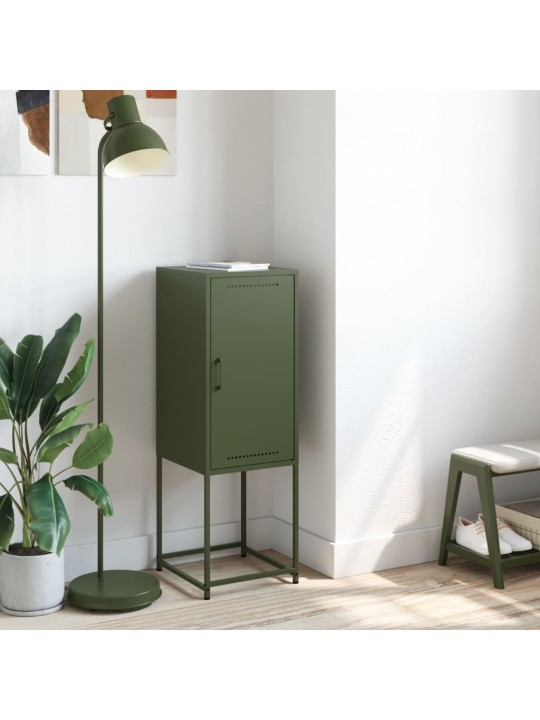 Skříň highboard olivově zelená 36 x 39 x 107 cm ocel