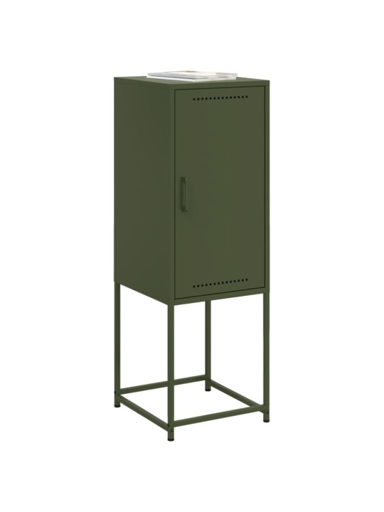 Skříň highboard olivově zelená 36 x 39 x 107 cm ocel