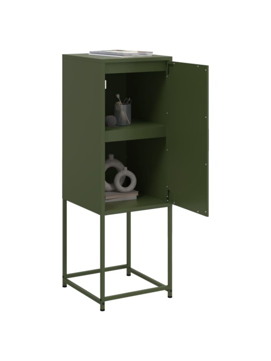 Skříň highboard olivově zelená 36 x 39 x 107 cm ocel