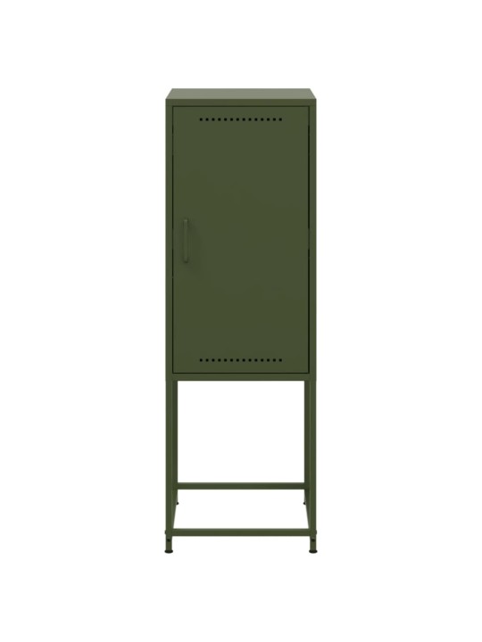 Skříň highboard olivově zelená 36 x 39 x 107 cm ocel