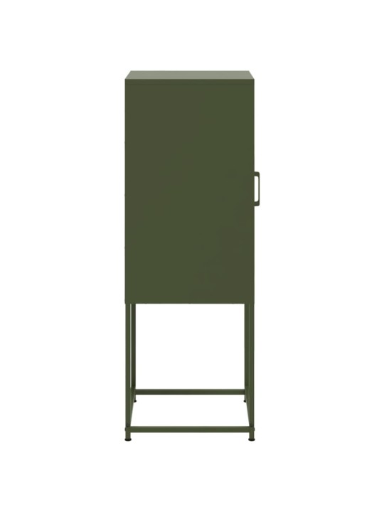 Skříň highboard olivově zelená 36 x 39 x 107 cm ocel