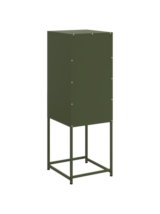 Skříň highboard olivově zelená 36 x 39 x 107 cm ocel