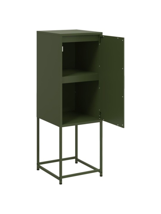 Skříň highboard olivově zelená 36 x 39 x 107 cm ocel