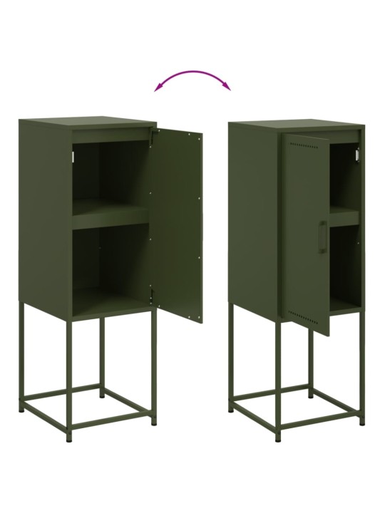 Skříň highboard olivově zelená 36 x 39 x 107 cm ocel