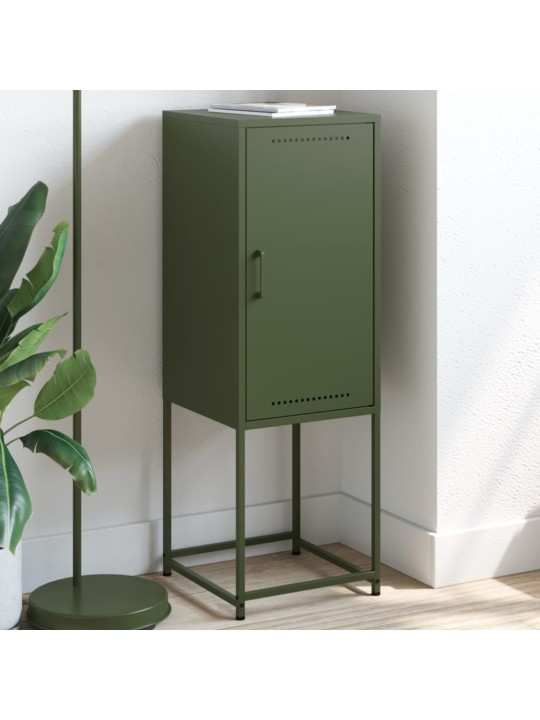 Skříň highboard olivově zelená 36 x 39 x 107 cm ocel