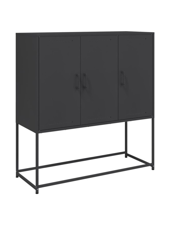 Skříň highboard černá 100,5 x 39 x 107 cm ocel
