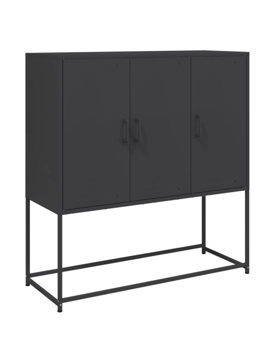 Skříň highboard černá 100,5 x 39 x 107 cm ocel