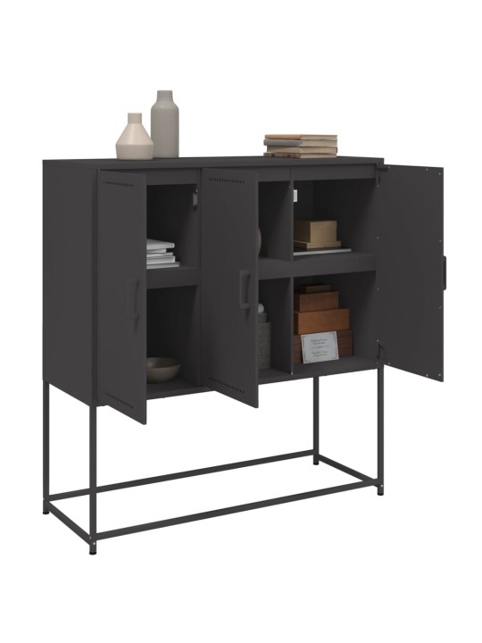 Skříň highboard černá 100,5 x 39 x 107 cm ocel