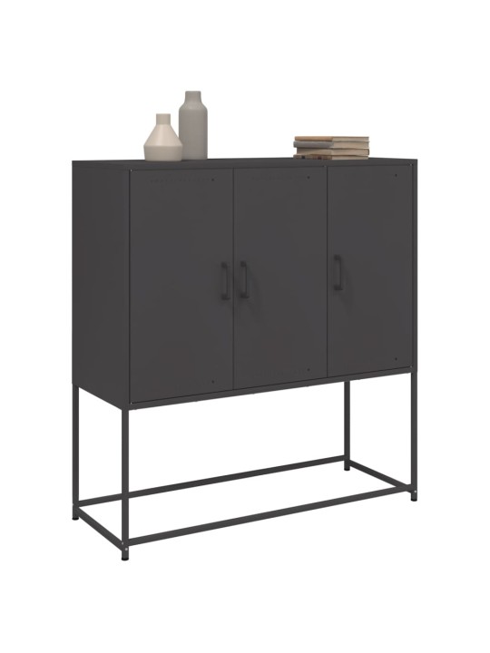 Skříň highboard černá 100,5 x 39 x 107 cm ocel