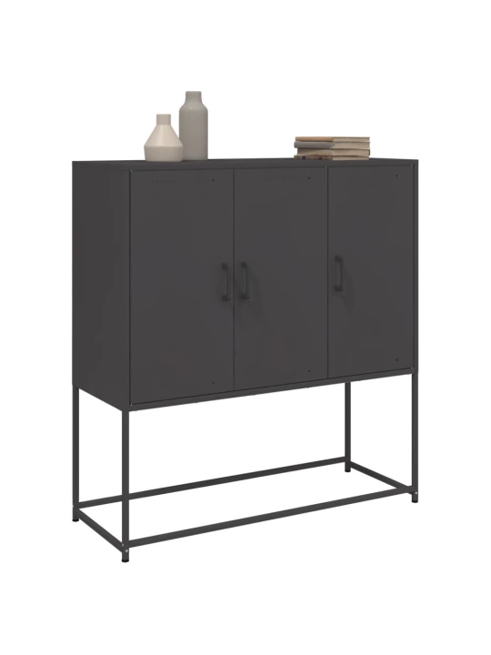 Skříň highboard černá 100,5 x 39 x 107 cm ocel
