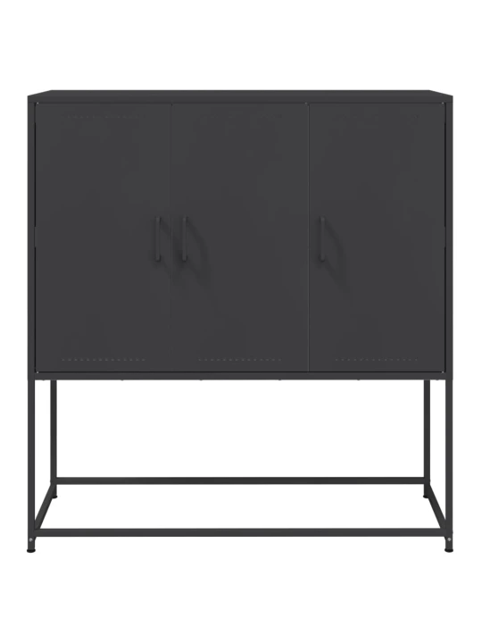 Skříň highboard černá 100,5 x 39 x 107 cm ocel