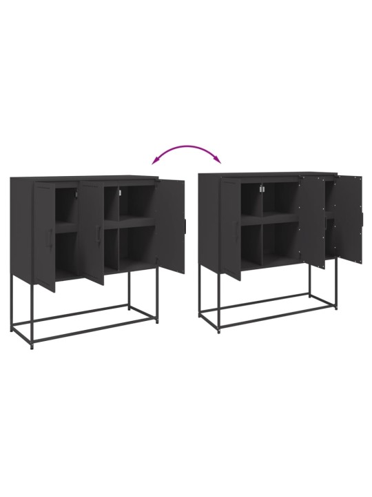 Skříň highboard černá 100,5 x 39 x 107 cm ocel