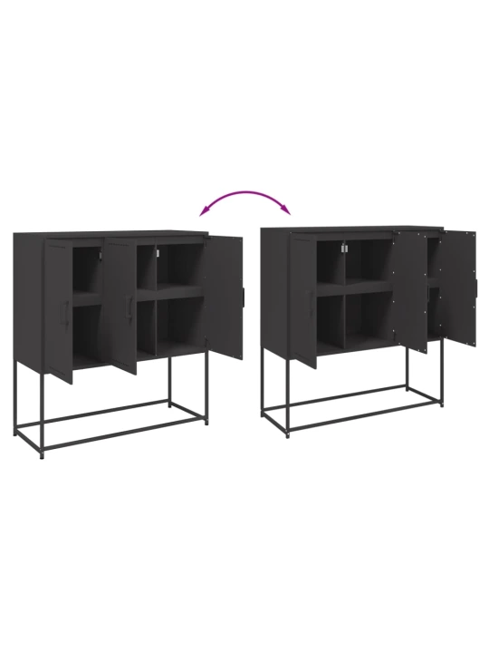 Skříň highboard černá 100,5 x 39 x 107 cm ocel