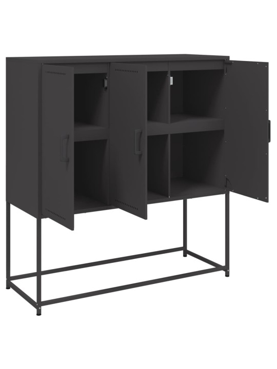 Skříň highboard černá 100,5 x 39 x 107 cm ocel