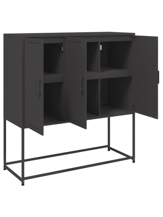 Skříň highboard černá 100,5 x 39 x 107 cm ocel