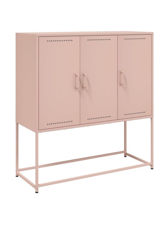 Skříň highboard růžová 100,5 x 39 x 107 cm ocel