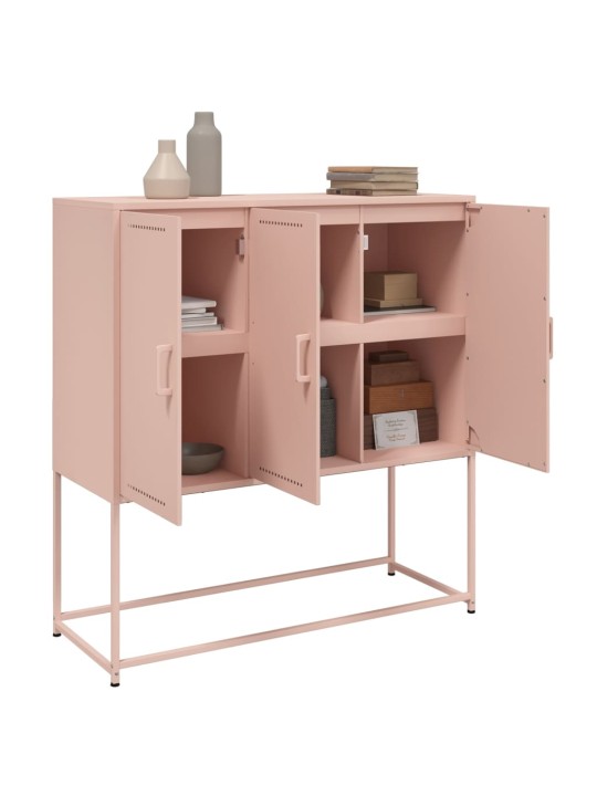 Skříň highboard růžová 100,5 x 39 x 107 cm ocel