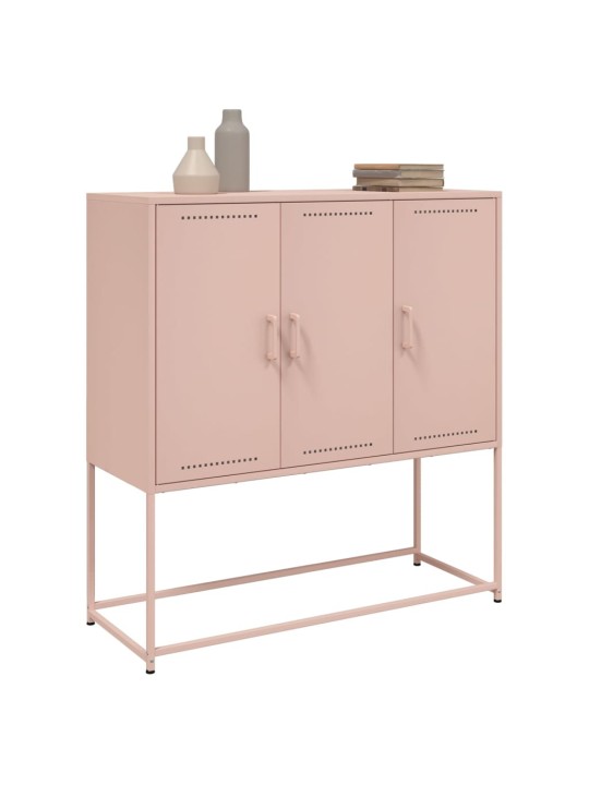 Skříň highboard růžová 100,5 x 39 x 107 cm ocel
