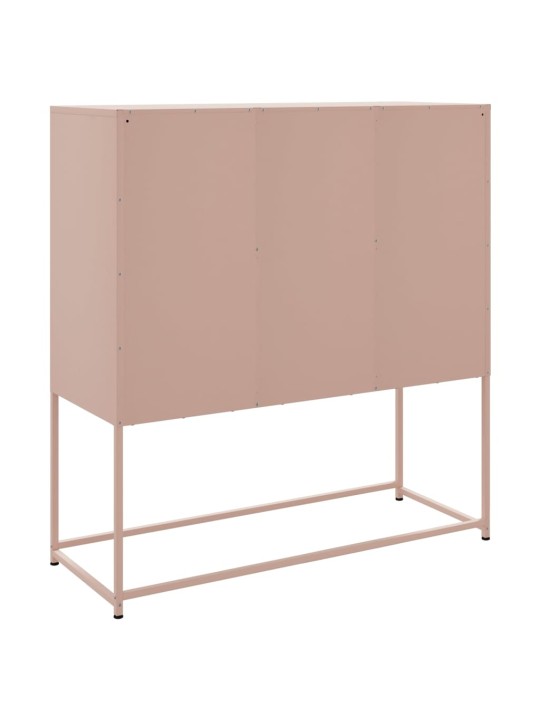 Skříň highboard růžová 100,5 x 39 x 107 cm ocel