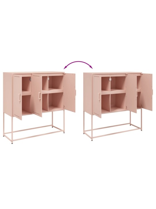 Skříň highboard růžová 100,5 x 39 x 107 cm ocel