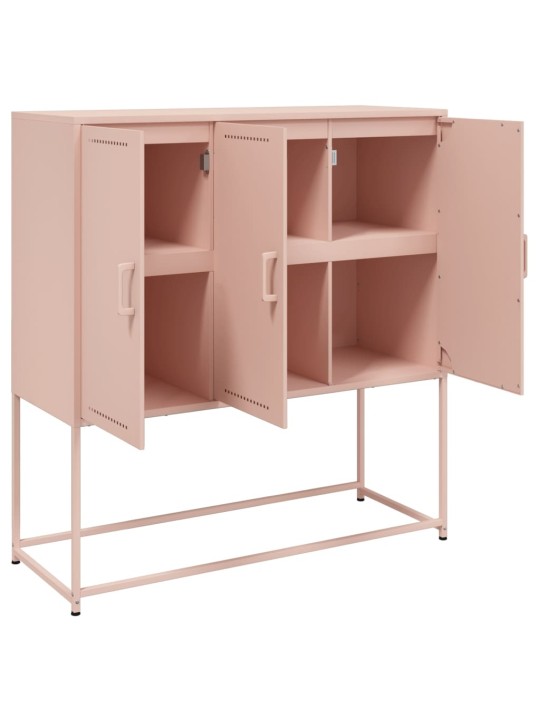 Skříň highboard růžová 100,5 x 39 x 107 cm ocel