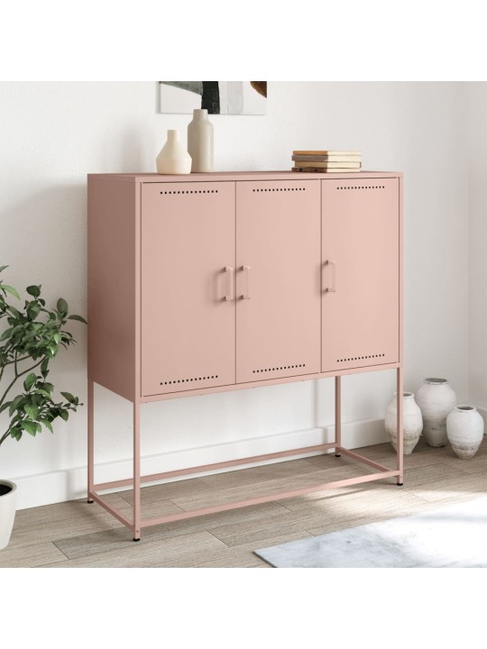 Skříň highboard růžová 100,5 x 39 x 107 cm ocel