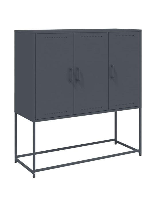 Skříň highboard antracitová 100,5 x 39 x 107 cm ocel