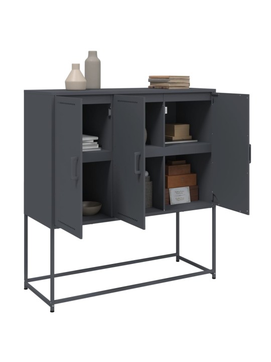 Skříň highboard antracitová 100,5 x 39 x 107 cm ocel