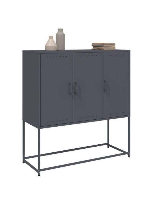 Skříň highboard antracitová 100,5 x 39 x 107 cm ocel