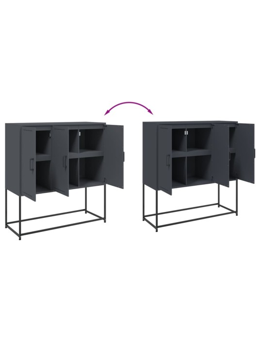 Skříň highboard antracitová 100,5 x 39 x 107 cm ocel