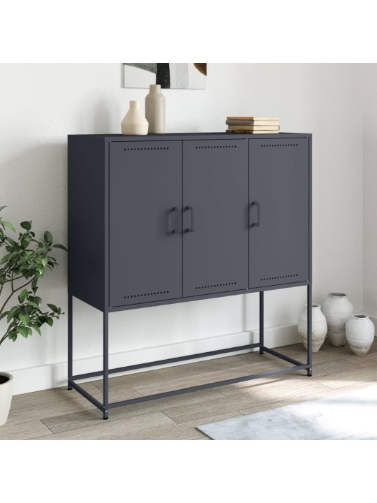 Skříň highboard antracitová 100,5 x 39 x 107 cm ocel