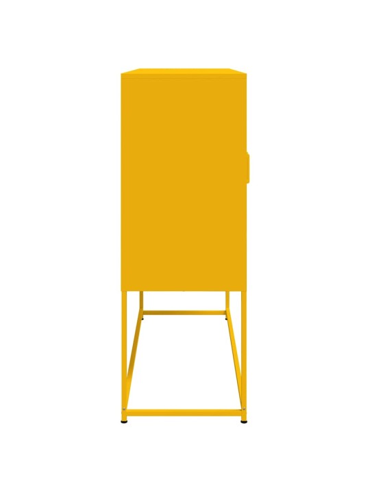 Skříň highboard hořčicově žlutá 100,5 x 39 x 107 cm ocel