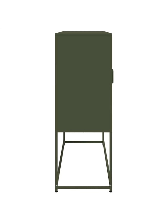 Skříň highboard olivově zelená 100,5 x 39 x 107 cm ocel