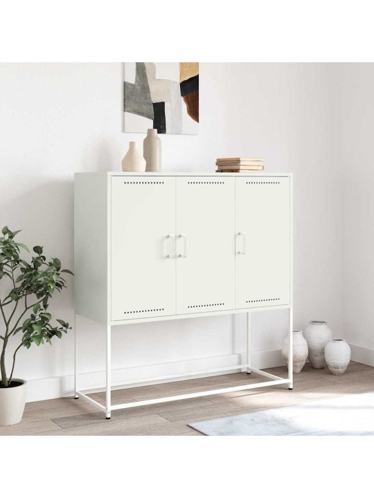 Skříň highboard bílá 100,5 x 39 x 107 cm ocel