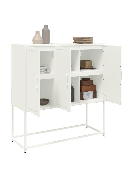 Skříň highboard bílá 100,5 x 39 x 107 cm ocel