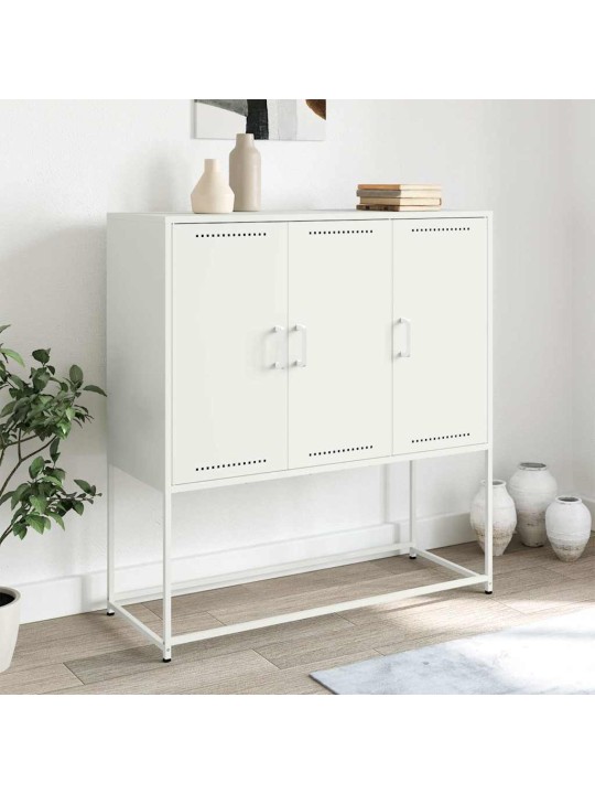 Skříň highboard bílá 100,5 x 39 x 107 cm ocel