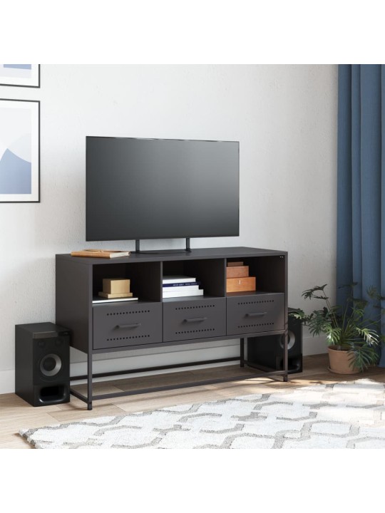 TV skříňka černá 100,5 x 39 x 60,5 cm ocel