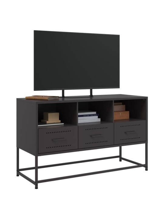 TV skříňka černá 100,5 x 39 x 60,5 cm ocel