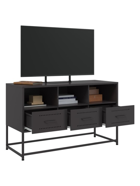 TV skříňka černá 100,5 x 39 x 60,5 cm ocel