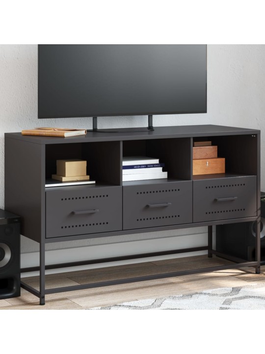 TV skříňka černá 100,5 x 39 x 60,5 cm ocel