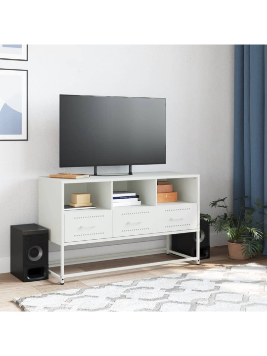 TV skříňka bílá 100,5 x 39 x 60,5 cm ocel