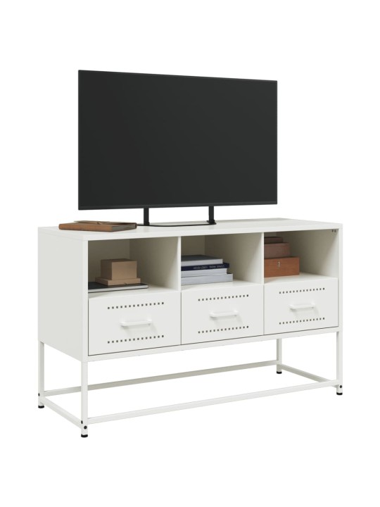 TV skříňka bílá 100,5 x 39 x 60,5 cm ocel