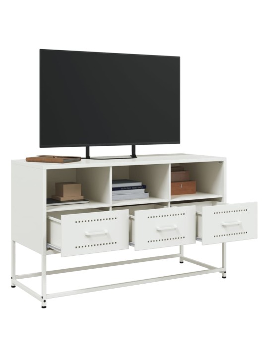 TV skříňka bílá 100,5 x 39 x 60,5 cm ocel