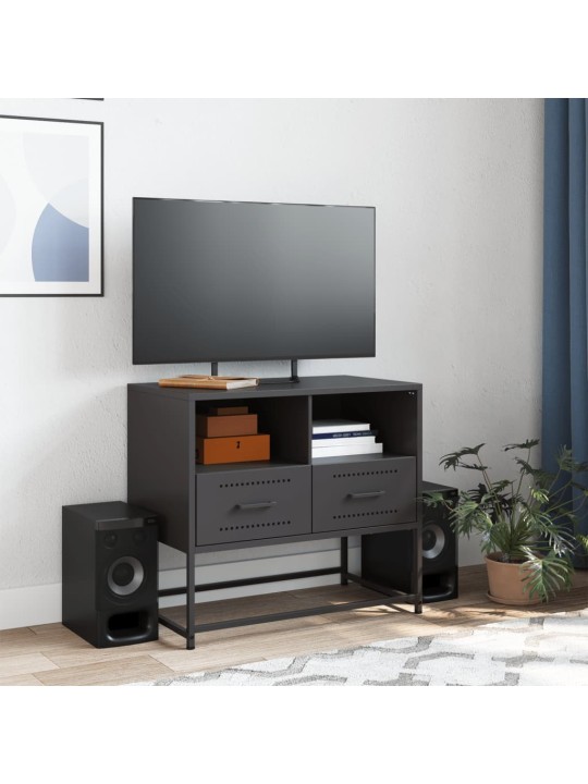 TV skříňka černá 68 x 39 x 60,5 cm ocel