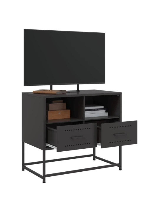 TV skříňka černá 68 x 39 x 60,5 cm ocel