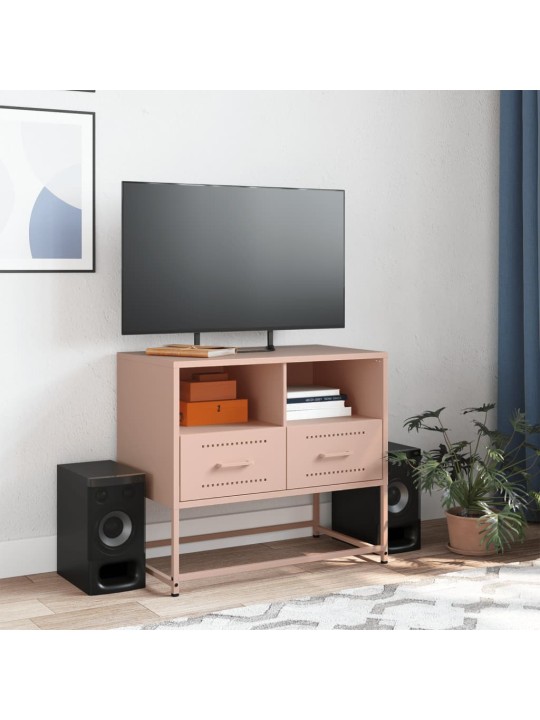 TV skříňka růžová 68 x 39 x 60,5 cm ocel