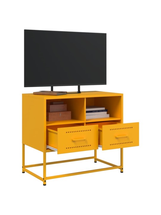 TV skříňka hořčicově žlutá 68 x 39 x 60,5 cm ocel