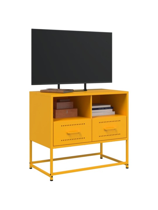 TV skříňka hořčicově žlutá 68 x 39 x 60,5 cm ocel